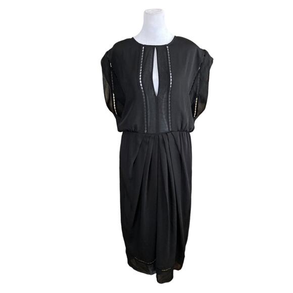 Zimmerman Black Crew Neck Midi Length Dress Size 3 or 10… - Picture 1 of 12
